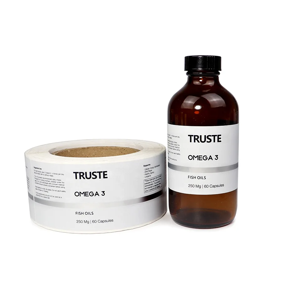 Customized Logo Adhesive Stickers Printed Roll Cosmetic Packing Bottle Seal Color Labels with Gold Foil in Shape Circle Square