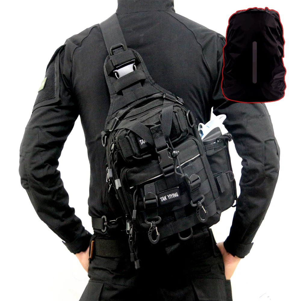 Tactical Sling Zaino del Sacchetto di Spalla Impermeabile Con Impermeabile Antipioggia Zaino Pacchetto di Copertura