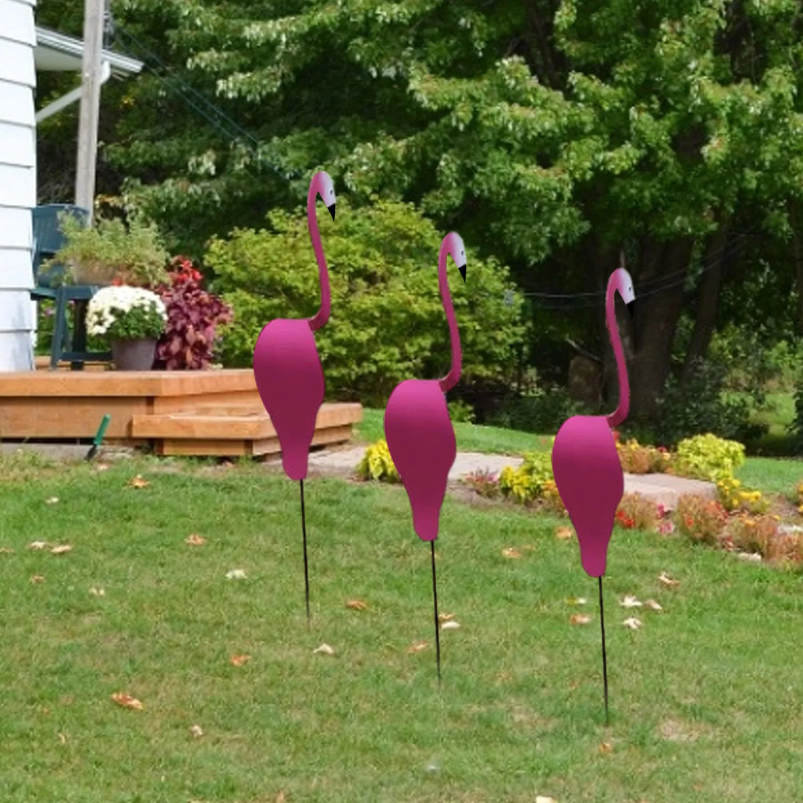 Garden Flamingo Wind Indicator Rotating Bird Sculpture Whimsical Gorgeous Unique Dynamic Bird Spinner Garden Yard Decoration