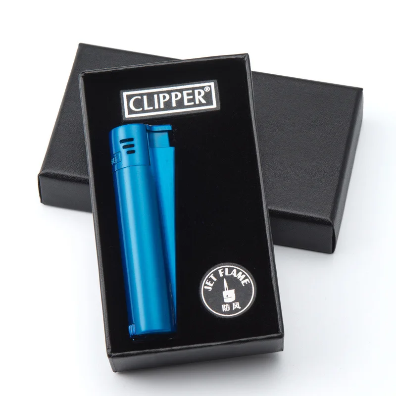 CLIPPER Lighter Original Metal Nylon Portable Butane Gas Mini Inflatable Lighter Cigarette Accessories Men Gift