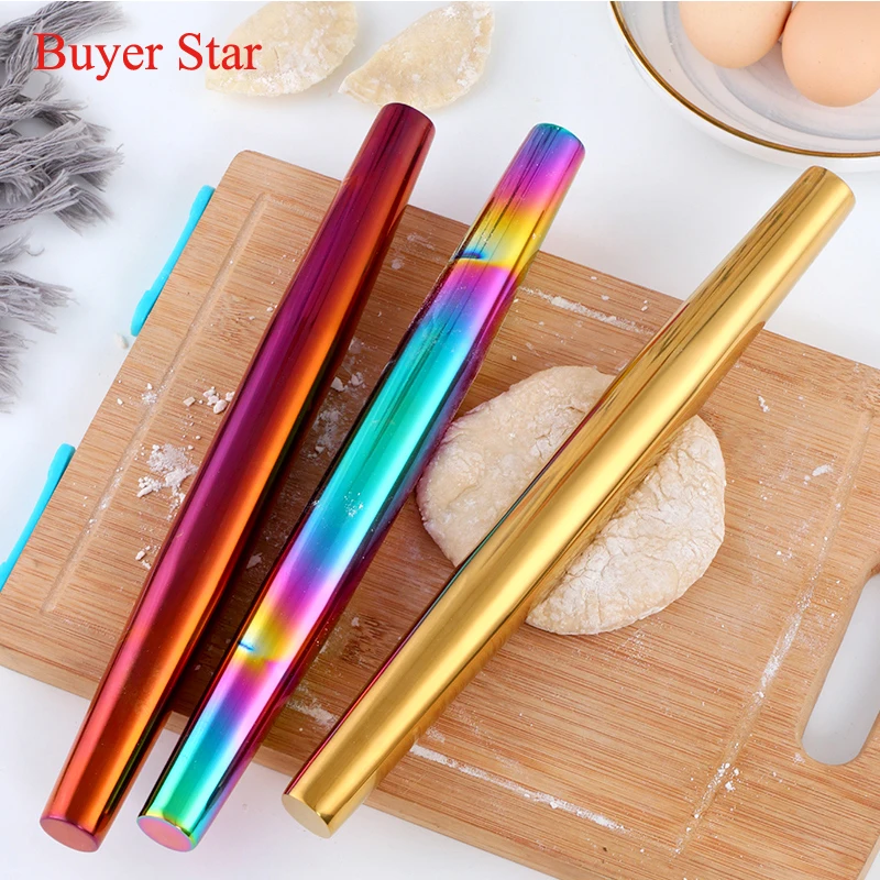 1Pcs Stainless Steel Non-Stick Rolling Pin Dough Roller Bake Pizza Kitchen Utensil Noodles Cookie Dumplings Making Baking Tools - Image 6