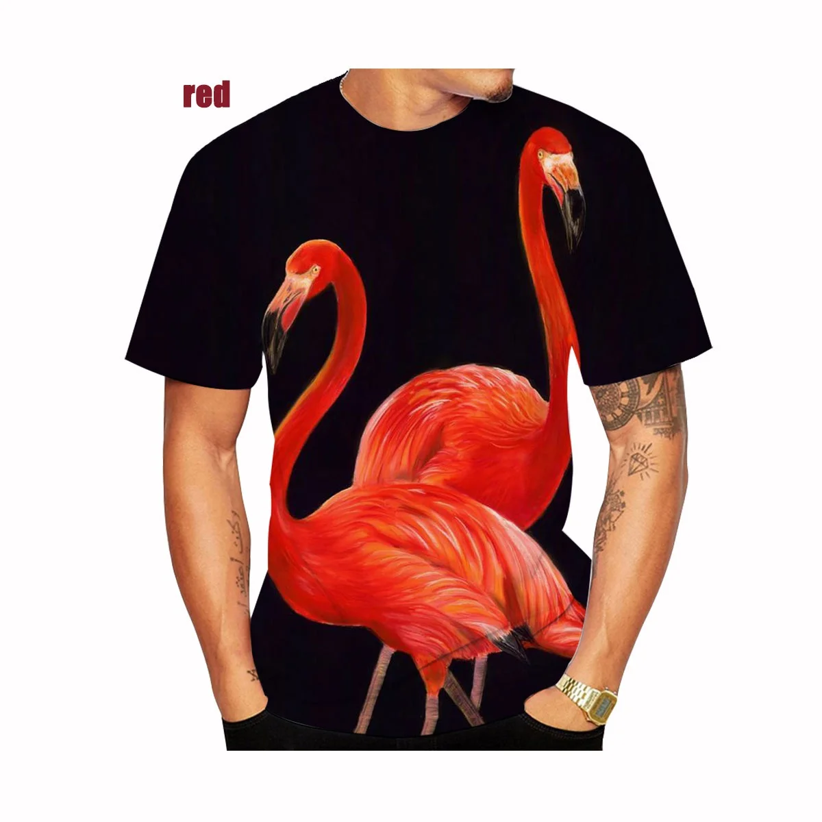 2022 Fashion Flamingo 3d Print Men/Women T-shirt Flamingo Printed Casual Short Sleeve Top Size XS-5XL