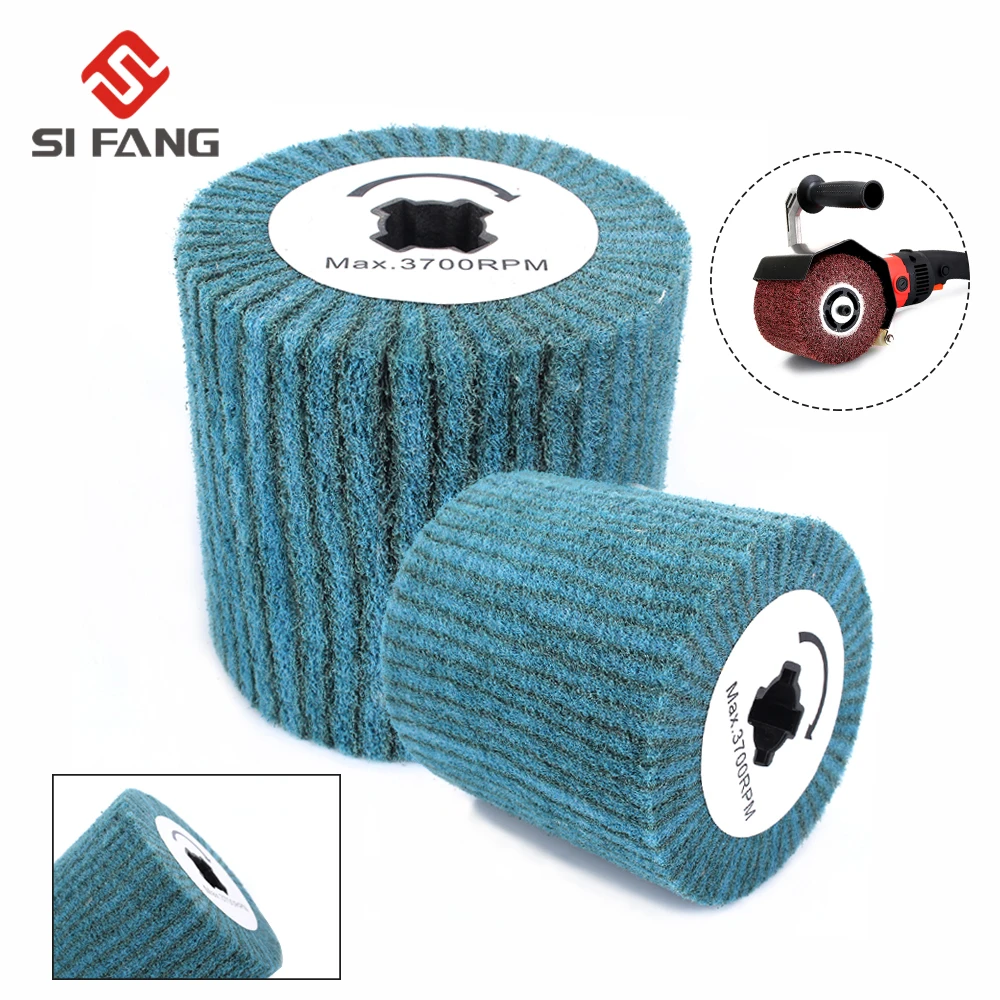 Non Tessuto di Nylon Flap Spazzola di Lucidatura Sbavatura Ruota Tamburo per in Acciaio Inox Tutti I Tipi di Metal90 * 100*19 Millimetri