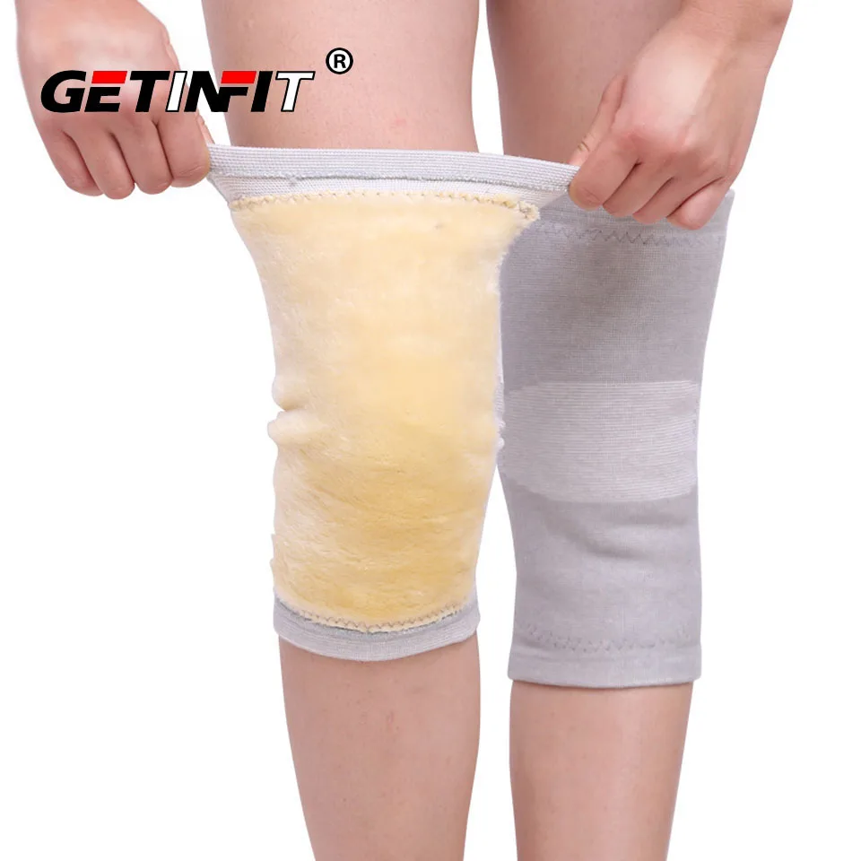 

Getinfit 1Pair Warm Knee Support Plus Gold Velvet Prevent Arthritis Knee Pads Breathable Thicken Kneepad Sports Protector Gear