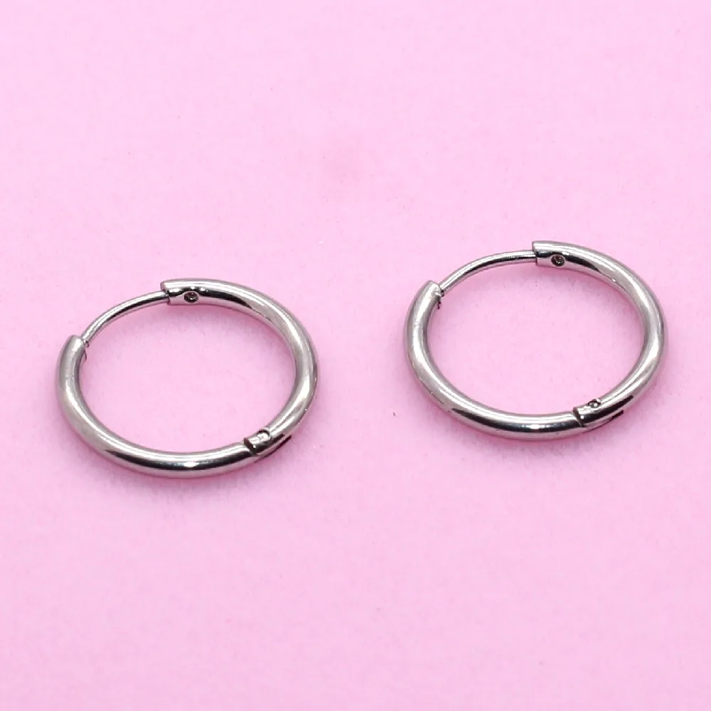 316 Edelstahl Creolen Mini 1,6mm Runde Form Erhältlich in 6MM 14MM 16mm Größen Klassischer Schlichter Stil Schmuckzubehör – Detail 7