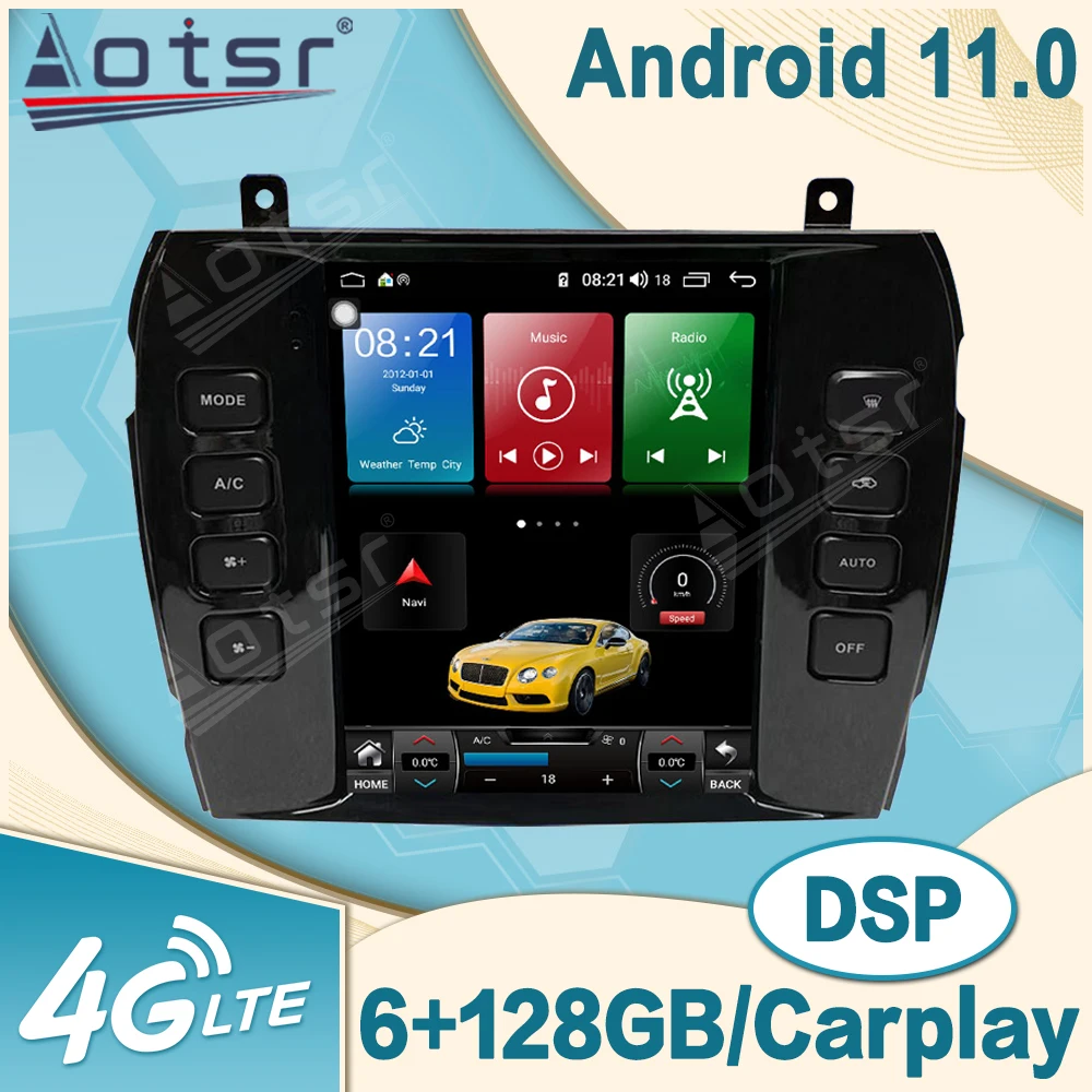 

128G Android 11 Tesla IPS Screen For Jaguar XJ 2004 2005 - 2008 Car Radio Auto Multimedia DVD Player Navigation Stereo GPS 2 Din