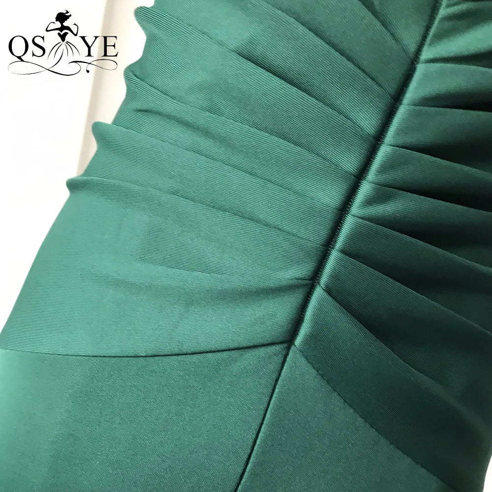 QSYYE Front Split Green Mermaid Long Prom Dress 2021 Stretch Ruched Evening Dress Buttons Formal Gowns Party Sweetheart Vestido