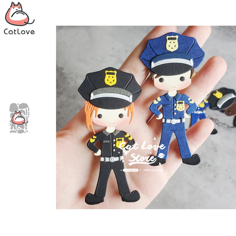 Catlove Police men woman Metal Cutting Dies Scrapbooking Mold Stencil Die Cuts Card Making DIY Craft Embossing New Dies For 2020