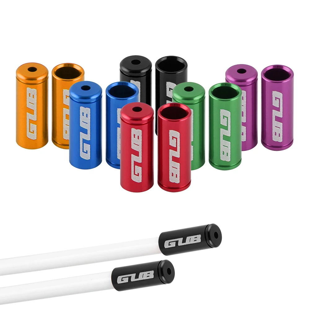 GUB 10pcs Aluminium Bicycle Shift Brake Cable Cap MTB Road Bike Brake Shift Wire Tube Cable Protector End Tip Cap Accessories