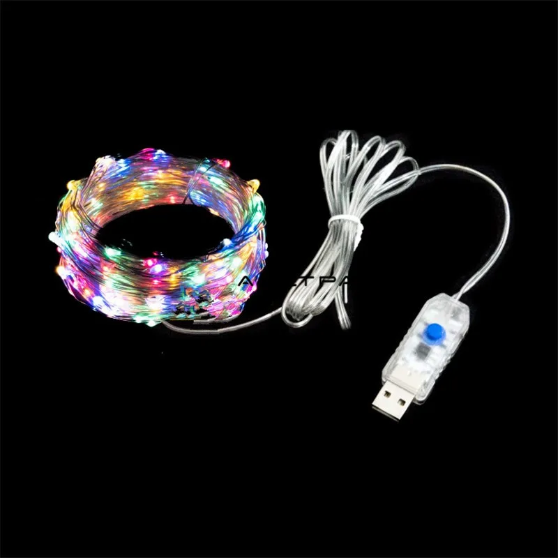 30Pcs 5M 10M DC 5V USB Remote Control Copper Wire LED Light Lights Strip For Party Decorative