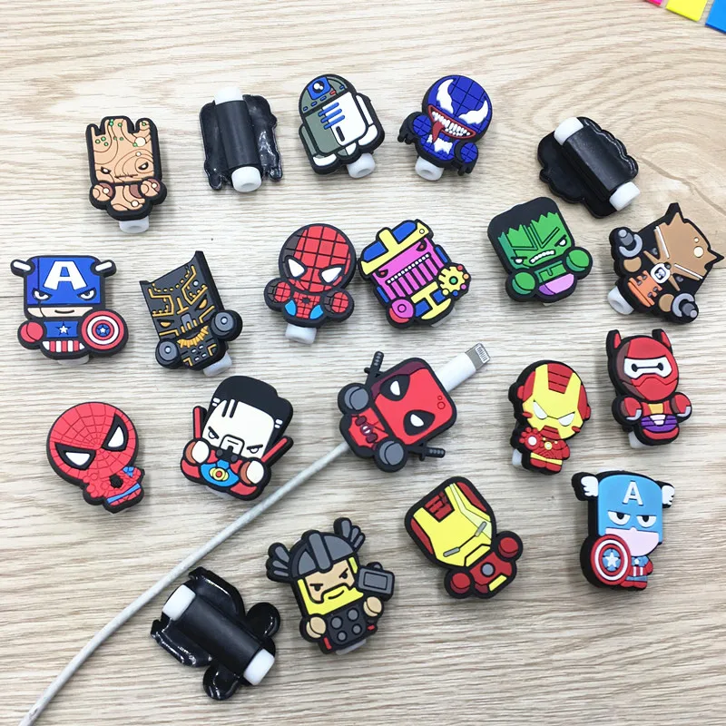 100pcs Disney USB Cable Protector Management Data Line Organizer Clip Protetor De Cabo Cable Winder For iPhone Samsung Huawei