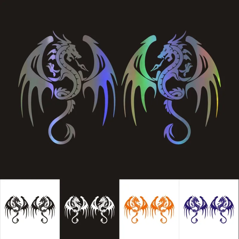 14*17cm Customized Car Body Sticker Cute Dragon 3D Car Sticker and Decals Reflective Car Decal Wholesale Car Styling Accessories