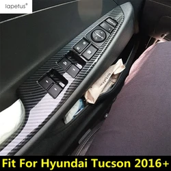 Lapetus Accessories For Hyundai Tucson 2016 - 2020 Inside Door Handle Panel Surround Window Lift Switch Molding Cover Kit Trim