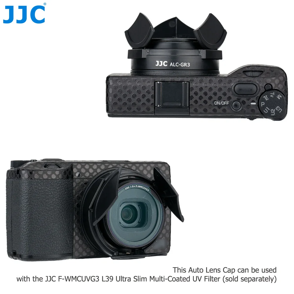 JJC tapa de lente automática para Ricoh GR III GR3 HDF GR IIIx GR3x HDF cámara tapa de lente automática Protector accesorios de fotografía
