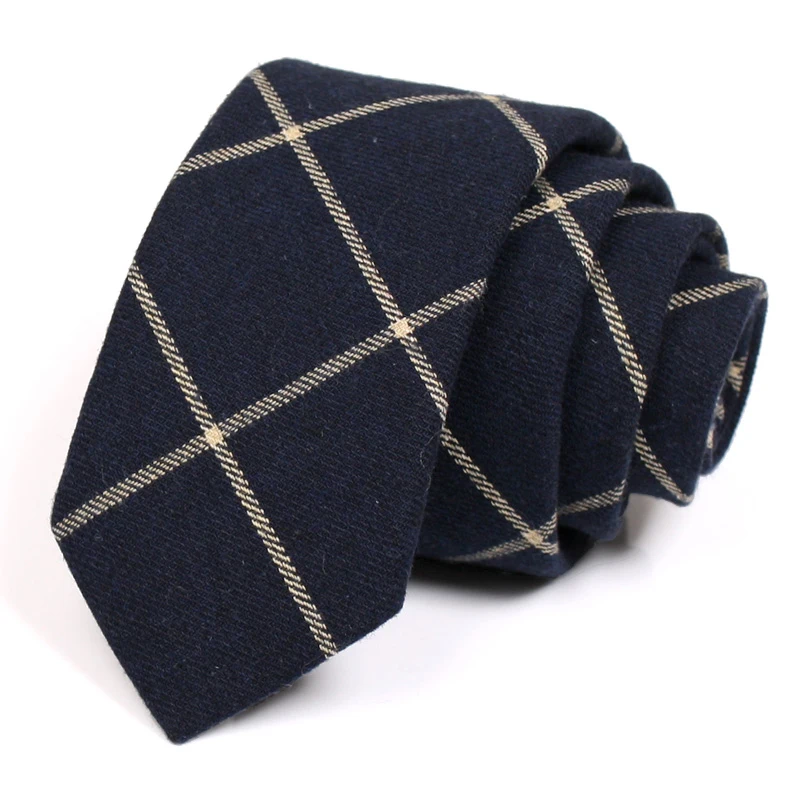 

New Men's Classic Plaid Ties Navy Blue 6CM Tie for Men Business Suit Work Neck Tie High Quality Fashion Formal Necktie Gift Box