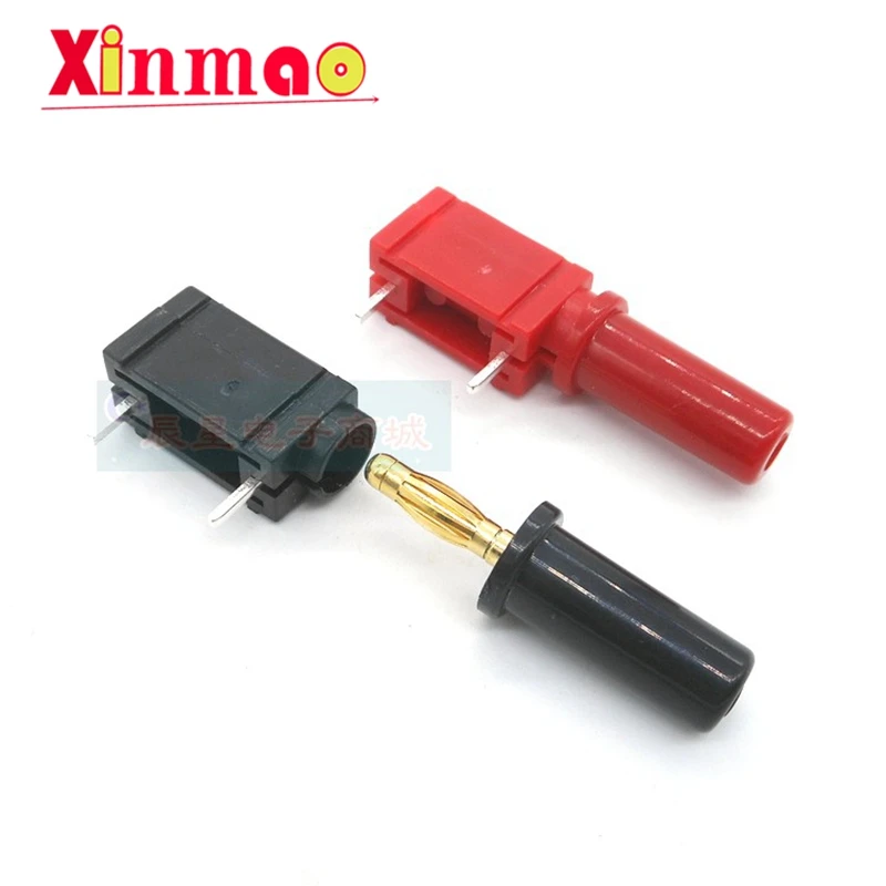 2PCS Soldering banana socket with pin PCB circuit board 4mm panel socket test plug high current banana plug holder