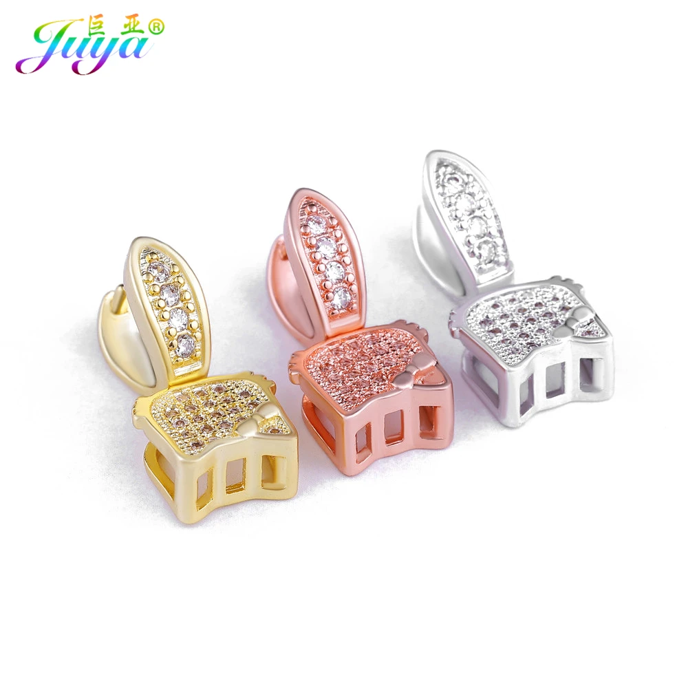 Juya DIY Jewelry Findings Metal Clips Pinch Bails Accessories For Crystals Agate Pearls Jewelry Making