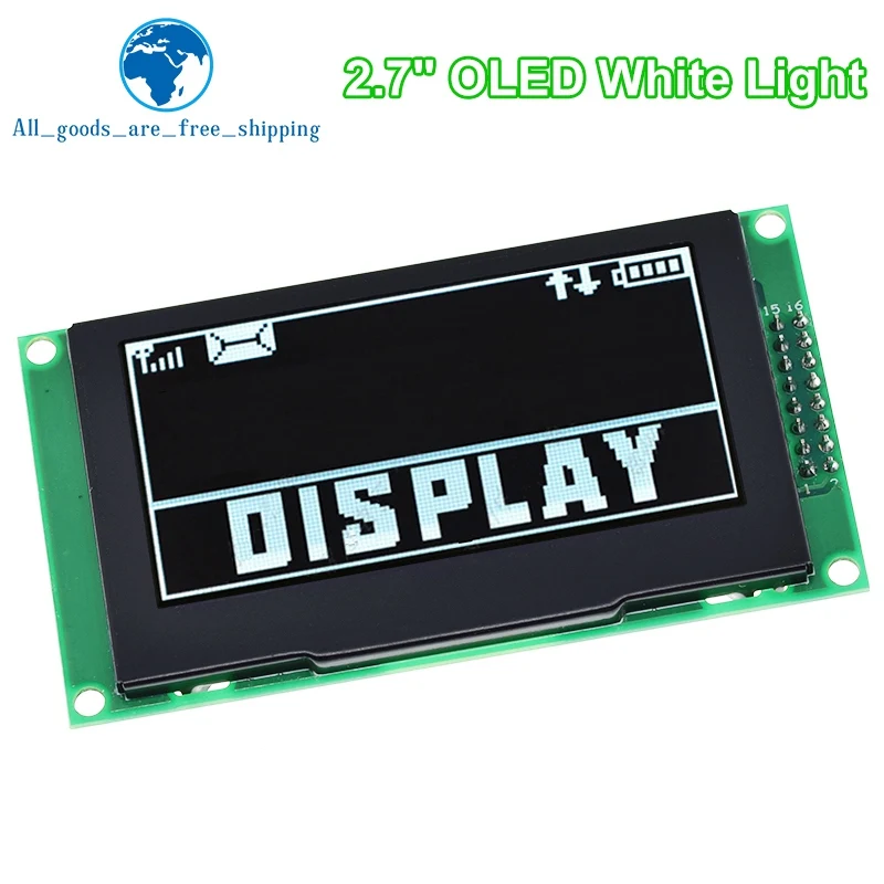 

TZT 2.7 Inch OLED Display Module Resolution 128*64P SSD1322 16Pin SPI PM Material SPI 16 Levels Of Gray For Arduino