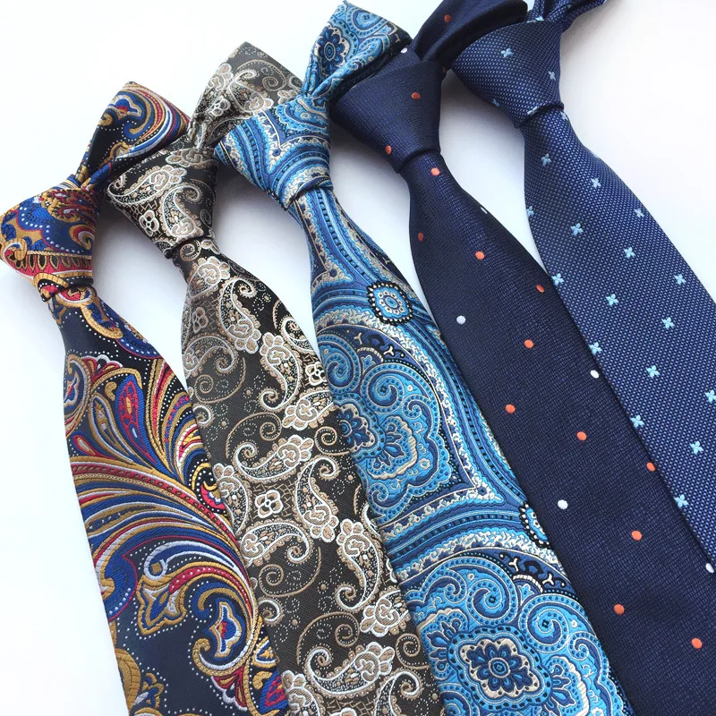 8cm Factory wholesale tie casual formal wear professional business men's tie high weft Mi Paisley cashew flower Ties for men