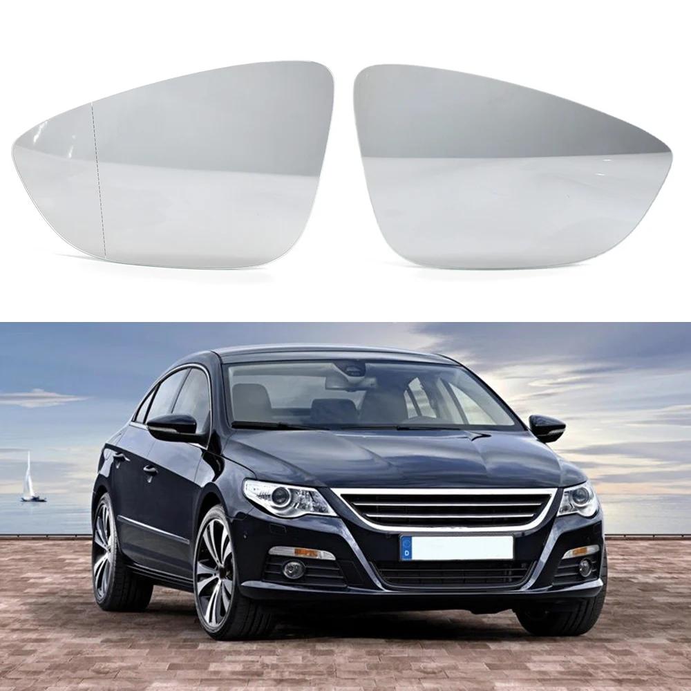 Car White Left Right Heated Wing Rear Mirror Glass For VW Jetta MK7 Passat B7 CC Bora Bettle Scirocco 3C8857521 3C8857522