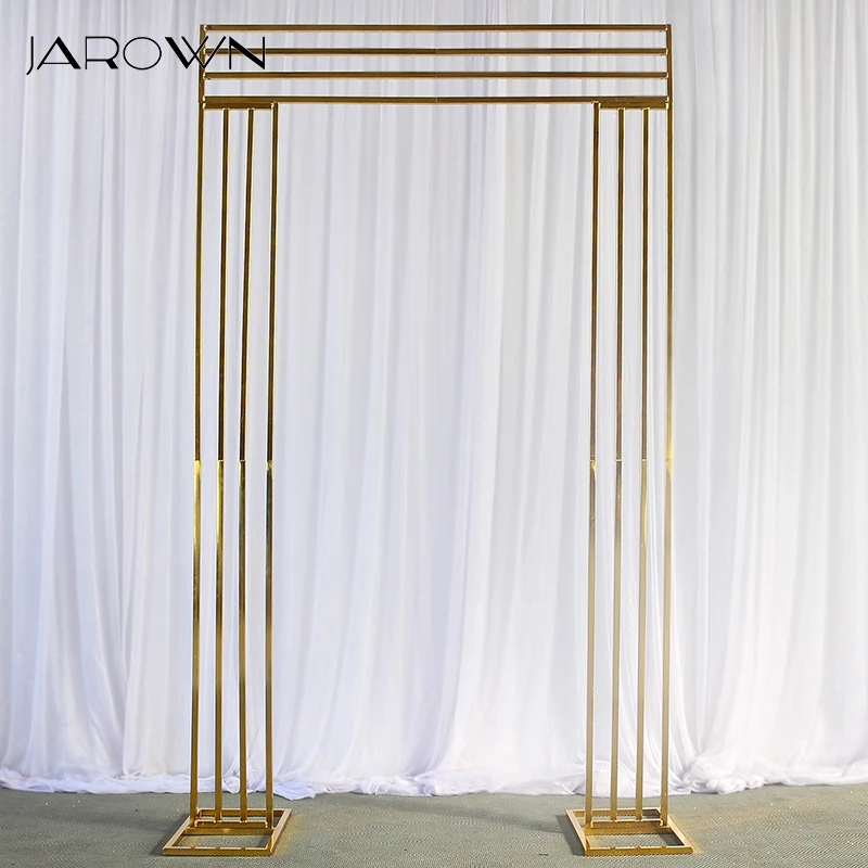 

JAROWN Gold Plated Wedding Arch Background Decoration Shiny Gold Home Party Decoration Flower Stand Frame