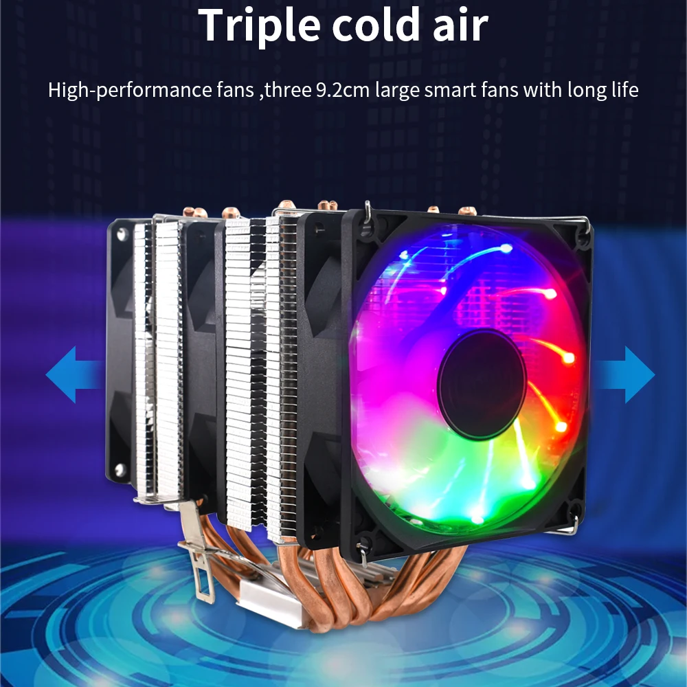 TISHRIC CPU Lüfter RGB 4Pin PWM 4/6 Wärme Rohre CPU Kühler kühler PC Fan Intel LGA 2011 1200 1150 1151 1155 X79X99 AM3 AM4