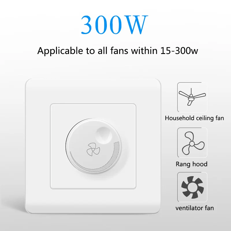 Household concealed fan speed regulator ceiling fan, 220V 86 type stepless speed control switch 300W