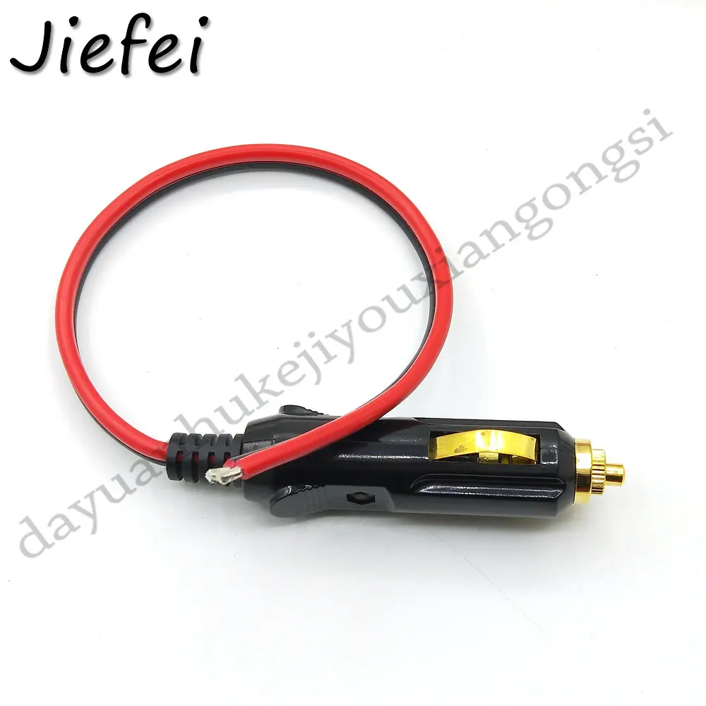 1Pcs Gold-plated High Quality Auto15A Male Car Cigarette Lighter LED Socket Plug Connector Adapter 14AWG