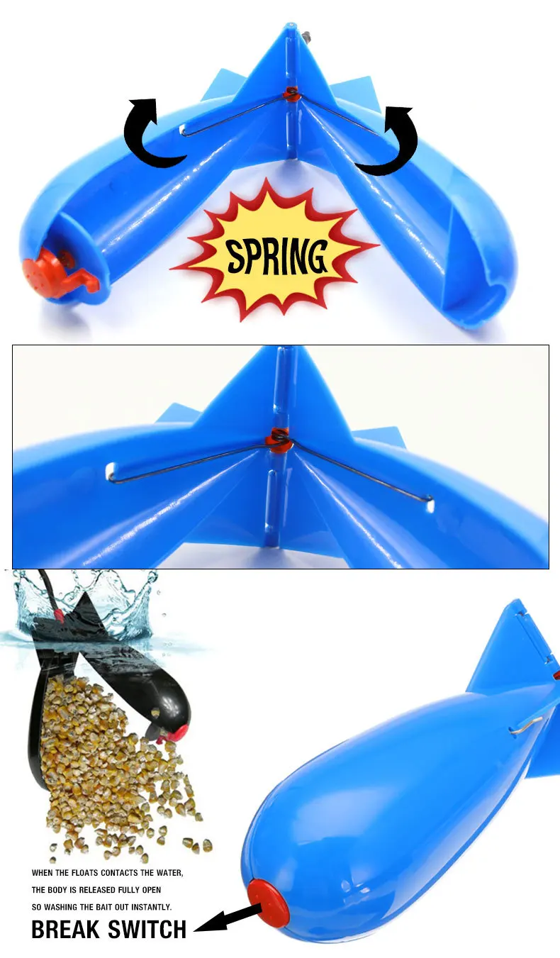 PRO BEROS Angeln Spomb Rockets Spod Tackle Feeder Pellet Rakete Feeder Float Köder Halter Maker Angehen Außen Werkzeug Zubehör – Detail 3