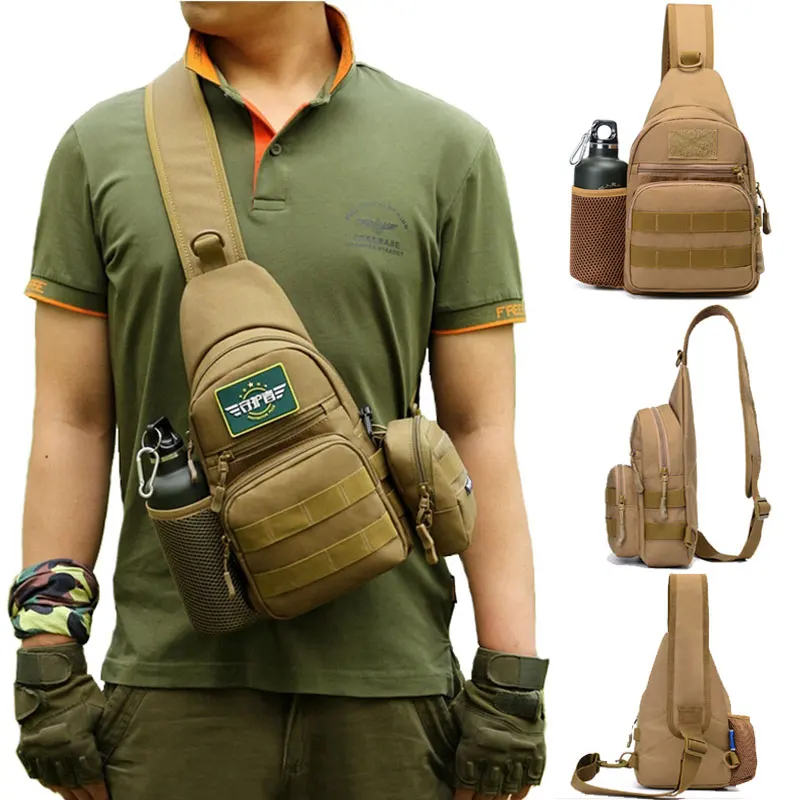 

Military Tactical Sling Bag Men Outdoor Hiking Camping Shoulder Bag Army Hunting Fishing Trekking Chest Sling Molle Backpack