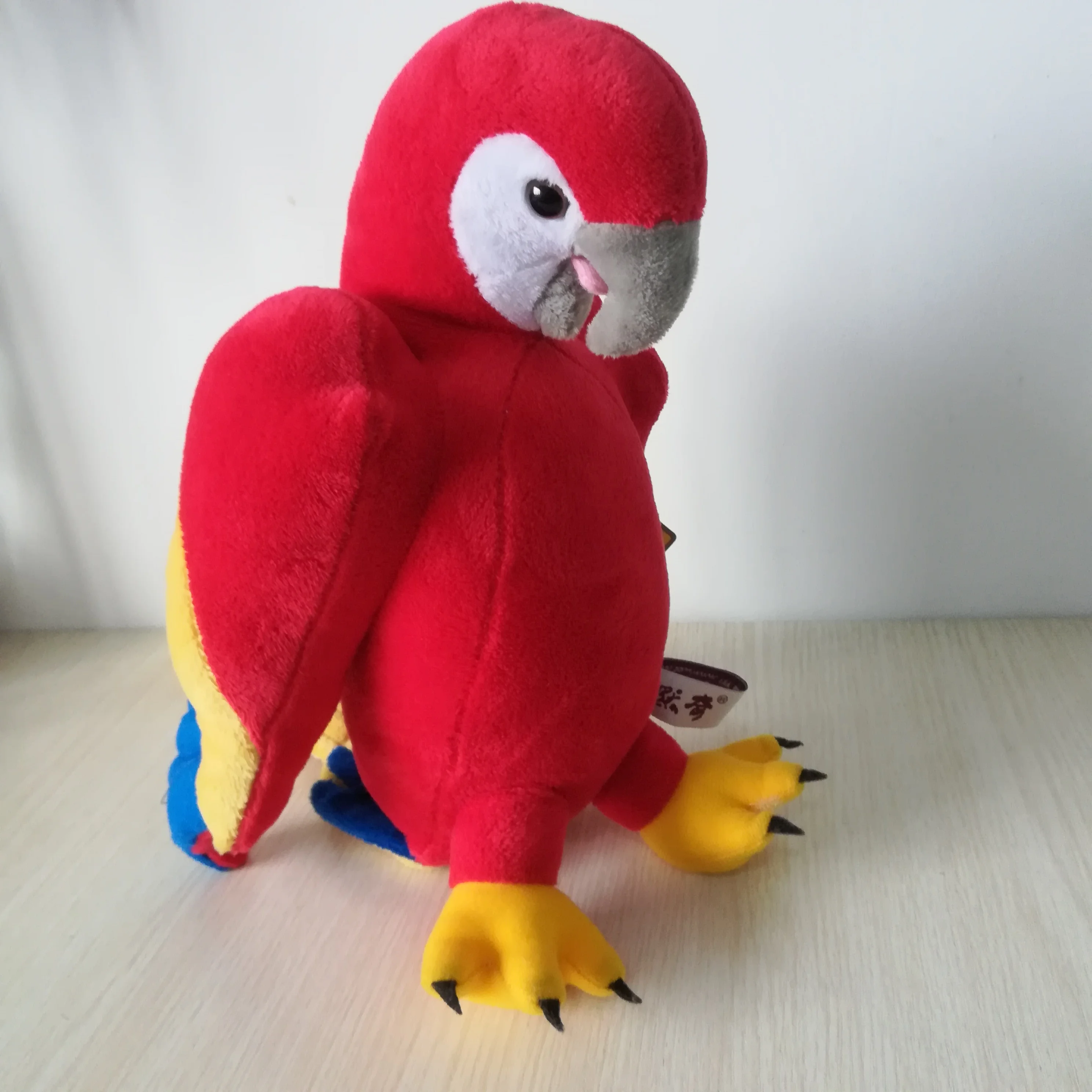 Novo brinquedo adorável pássaro papagaio vermelho brinquedo de pelúcia boneca macia sobre 26cm, presente aniversário b2969