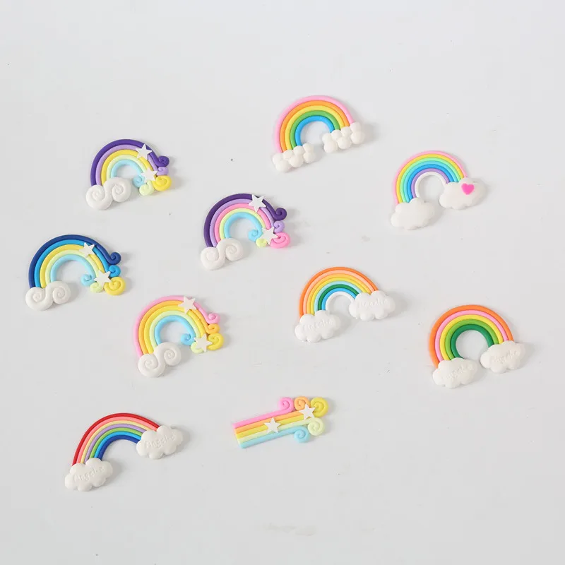 4 pcs/lot Small Rainbow Cloud Cake Topper Unique Birthday Cake Topper for Wedding Birthday Party Cake Decorations Baby Shower