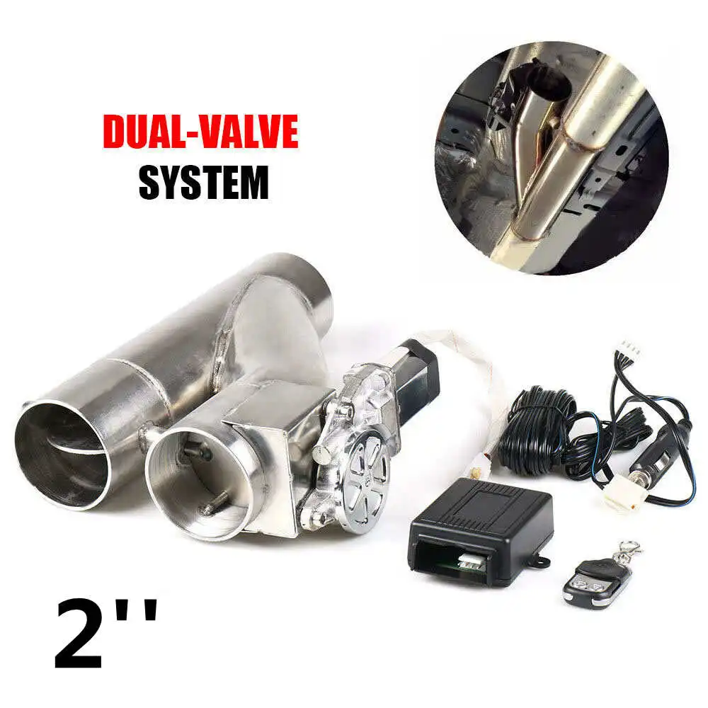 2 ''2.25'' 2.5 "3" Elektrische Uitlaat Uitsparing Kit Y pijp Uitlaat Regelklep Met Dual Valve systeem Schakelaar Afstandsbediening Kit