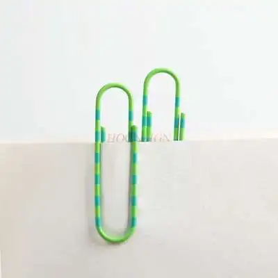 Clip de papel ordinario de dos colores de 12 piezas, clip de papel de dibujos animados, clip de papel de forma pequeña, pendientes de clip de papel