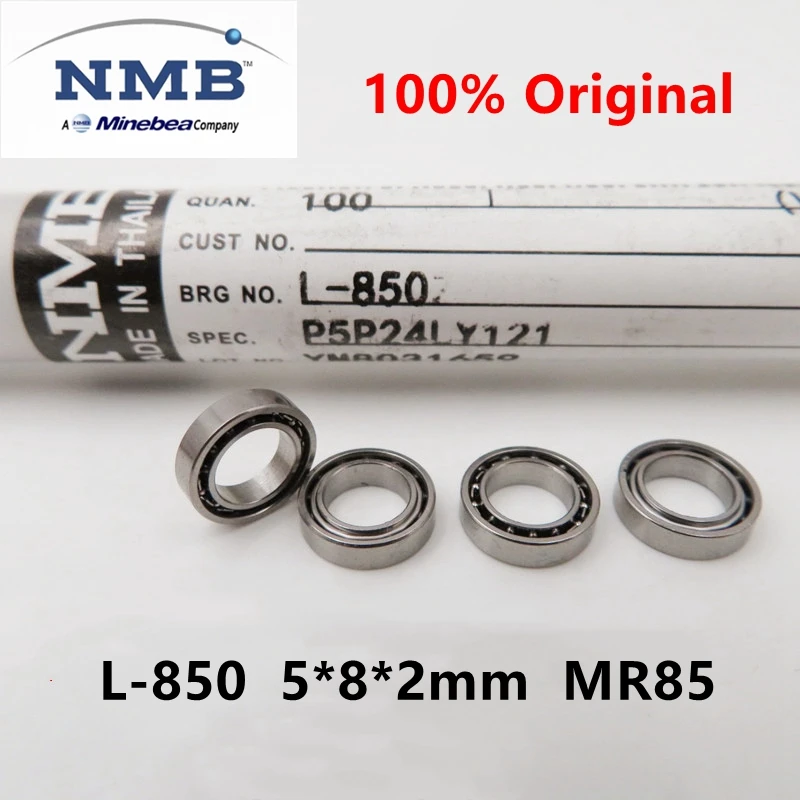 20pcs/100pcs NMB high speed bearing L-850 5*8*2 mm MR85 675 open precision miniature ball bearings 850 5x8x2 mm