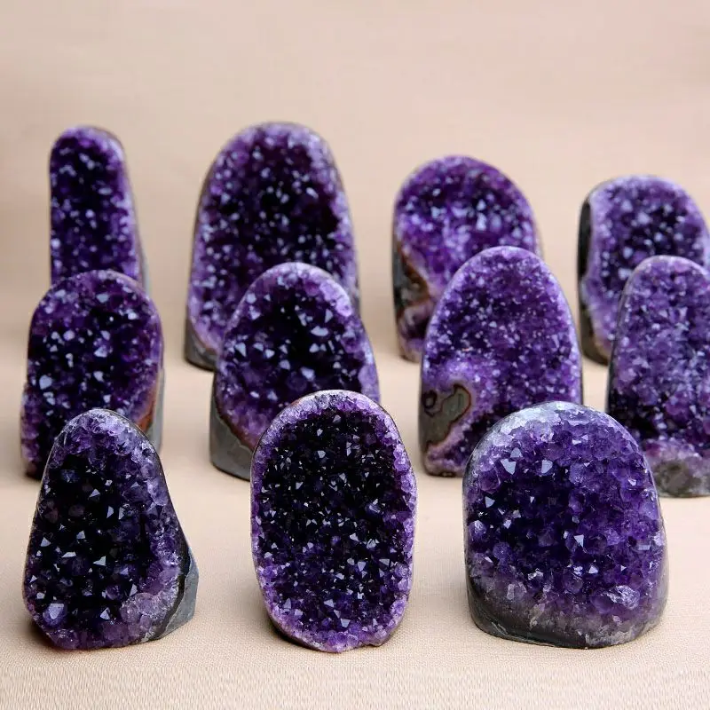 1pcs  Natural Amethyst Hole Quartz Purple Crystal Pretty Specimen Home Furnishing Decoration Stone Gift Energy Healing Crafts Or