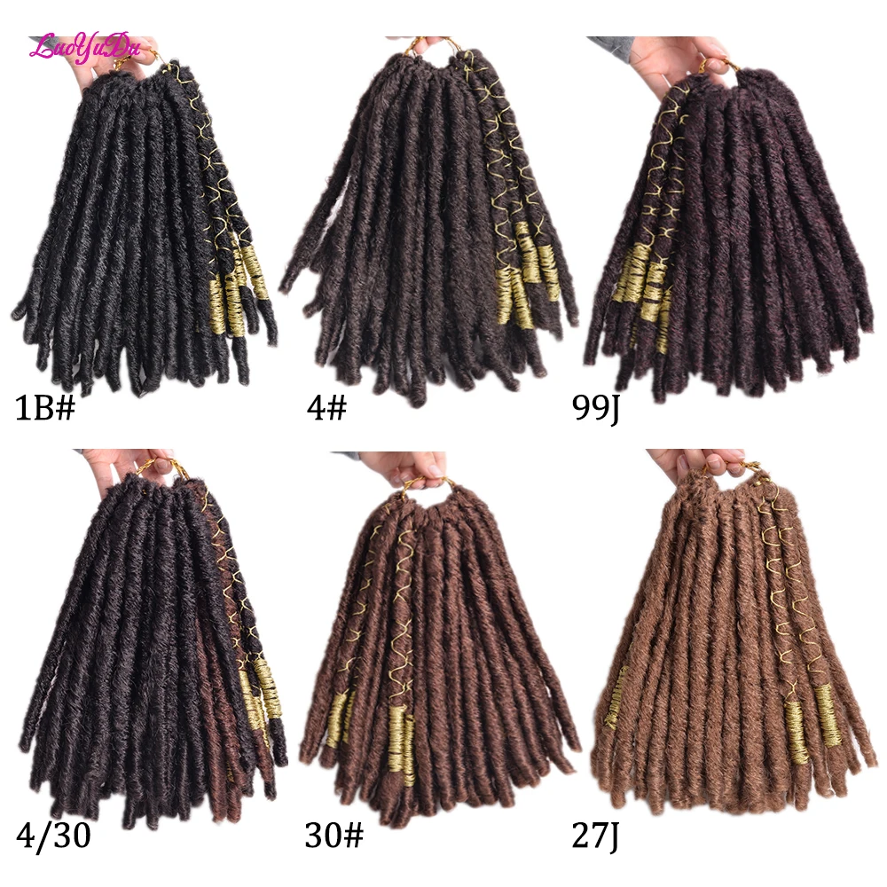 

Afro Crochet Braids Hair Synthetic Braiding Hair Extensions Goddess Straight Faux Locs 10 Inches Soft Dreads Dreadlocks Hair