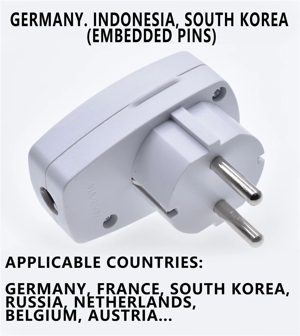 Germany Schuko Rewireable Power Plug Wih on-off Power  Swtich red light 250V10A EU CEE 7/7 Standard Adapter Receptacle Connector