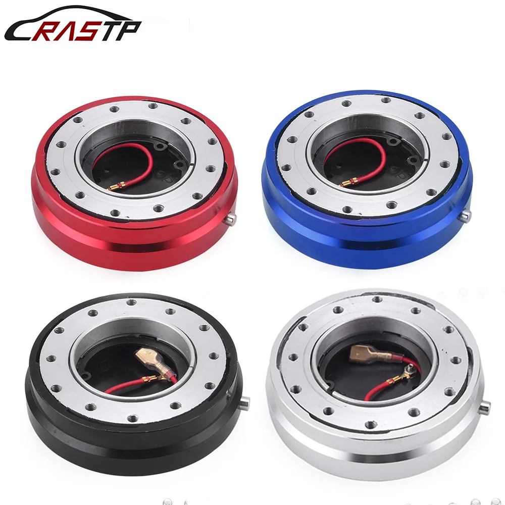 RASTP-Universal Thin Version 6 Hole Steering Wheel Quick Release Hub Adapter Snap Off Boss Kit RS3-QR003