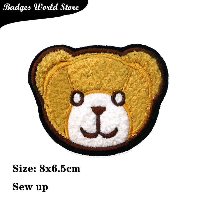 Cartoon Decorative Patch Bear Cat Panda Fox icon Embroidered Applique Patches For DIY Iron on Badges Stickers on the clothes