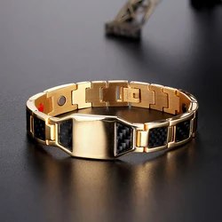 Magnetic Hematite Stainless Steel Bracelet Men's Health Bracelet with Hook Clasp Therapy Bracelet Healthy Boys and Girls Jewelry
