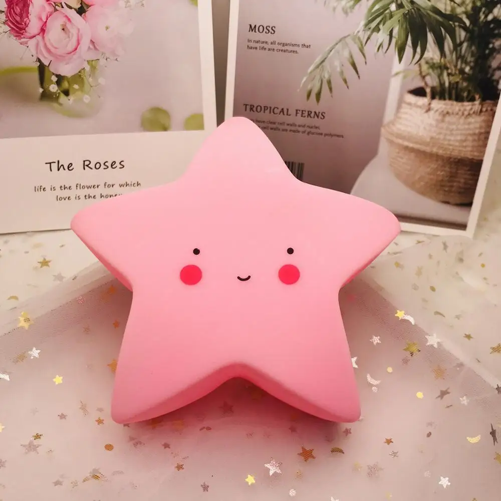 LED Mini Night Light Cartoon Fantasy Star Moon Bedside Light Baby Room Decoration Feeding Night Light Children Gift Toy