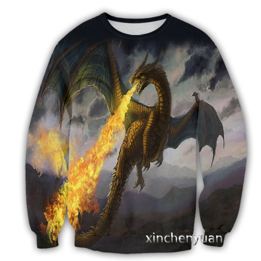 

xinchenyuan New Fashion Men/Women Dragon Art 3D Printed Long sleeve Clothing Casual Sport Streetwear Pullover S22