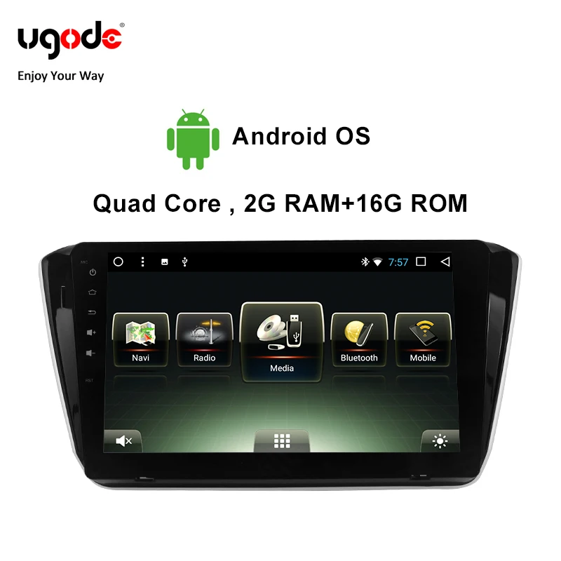 Ugode Car Multimedia Player GPS Navigation 10.1 Inches Screen Monitor Bluetooth Android OS For 2015 Skoda Superb