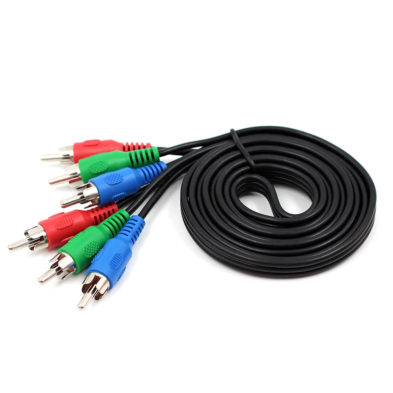 2 Pcs Component YPbPr Video Cable Standard For Blue Ray DVD Projector HDTV TV Devices 1.5M with good Quality