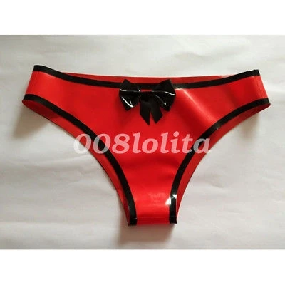 Latex Rubber Gummi Sexy Shorts Underwear Briefs Red Size XXS-XXL