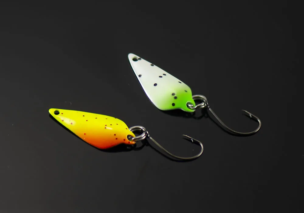 Countbass 1/32oz 0,9g Forellenlöffel Blatt Messingguss Angelköder für Lachsforelle Hechtbarsch – Detail 2