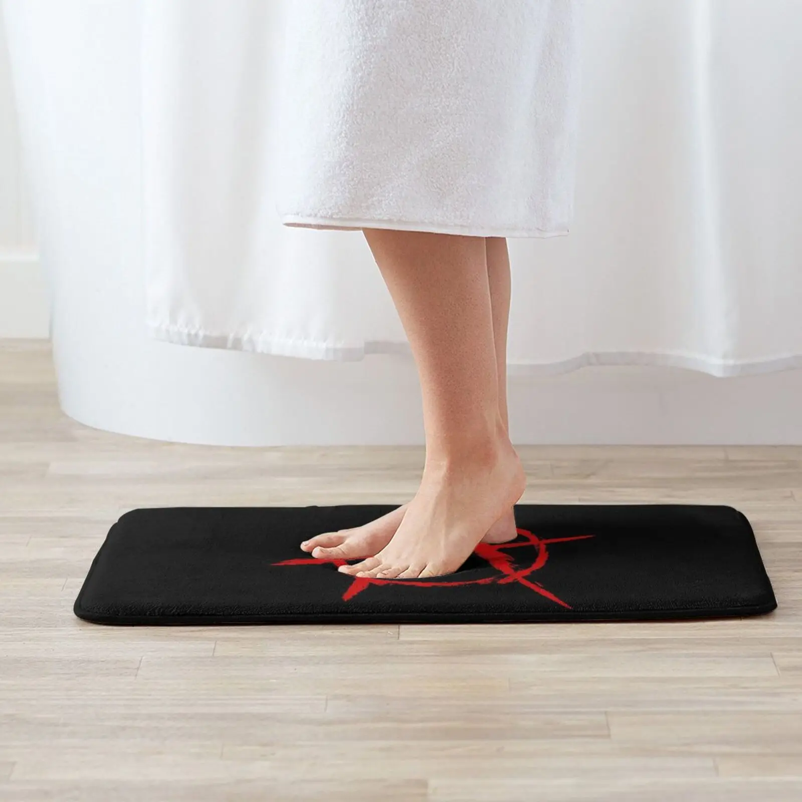 Anarchy Symbol In Red Mat Rug Carpet Anti-Slip Floor Mats Bedroom Anarchy Anarchist Anarchist Libertarian Punk Liberty Socialism