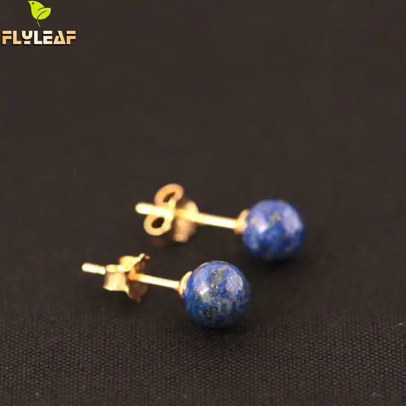 Véritables boucles d\'oreilles en argent regardé 925 pour femmes, perles lapis-lazuli, cadeau vintage pour femme, prévention des allergies, bijoux