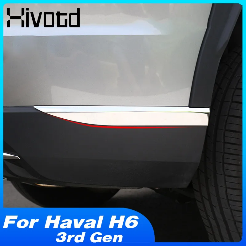 Front + Rear Bumper Trim Cover Chrome Strips Protector Exterior Modification Parts Car-Styling For Haval H6 Ultra 2023 Accessory